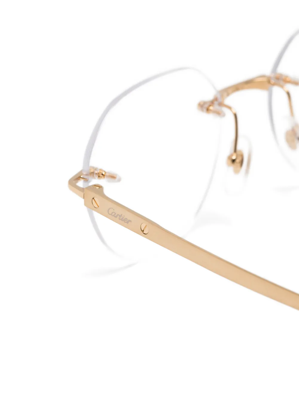 Cartier Santos de Cartier Eyeglasses - CT0408O Gold - CT0408O Cartier Santos de Cartier Eyeglasses - CT0408O Gold - CT0408O
