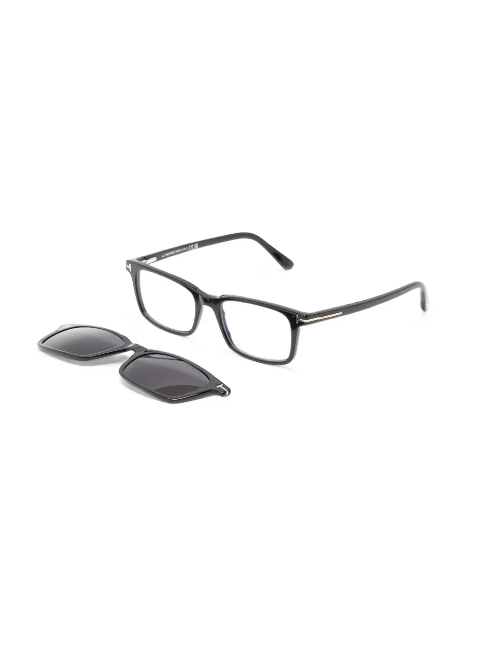 Tom Ford 6175B/V + Clip Eyeglasses - FT6175B/V+Clip Black - FT6175B/V+Clip